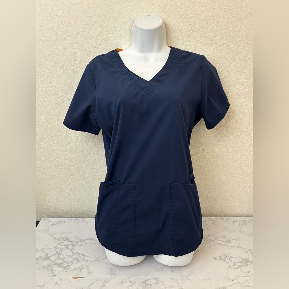 Scrubstar Scrub Top Shirt blue Indigo Short Sleeve Womens S WM01T893 Medical​